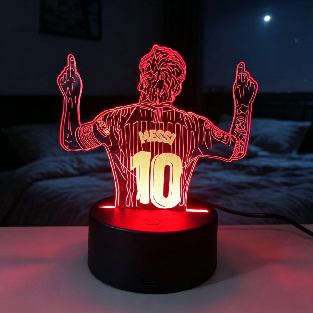 Lighting Room Decor Items - Footballer Lionel Messi 3D Acrylic Night