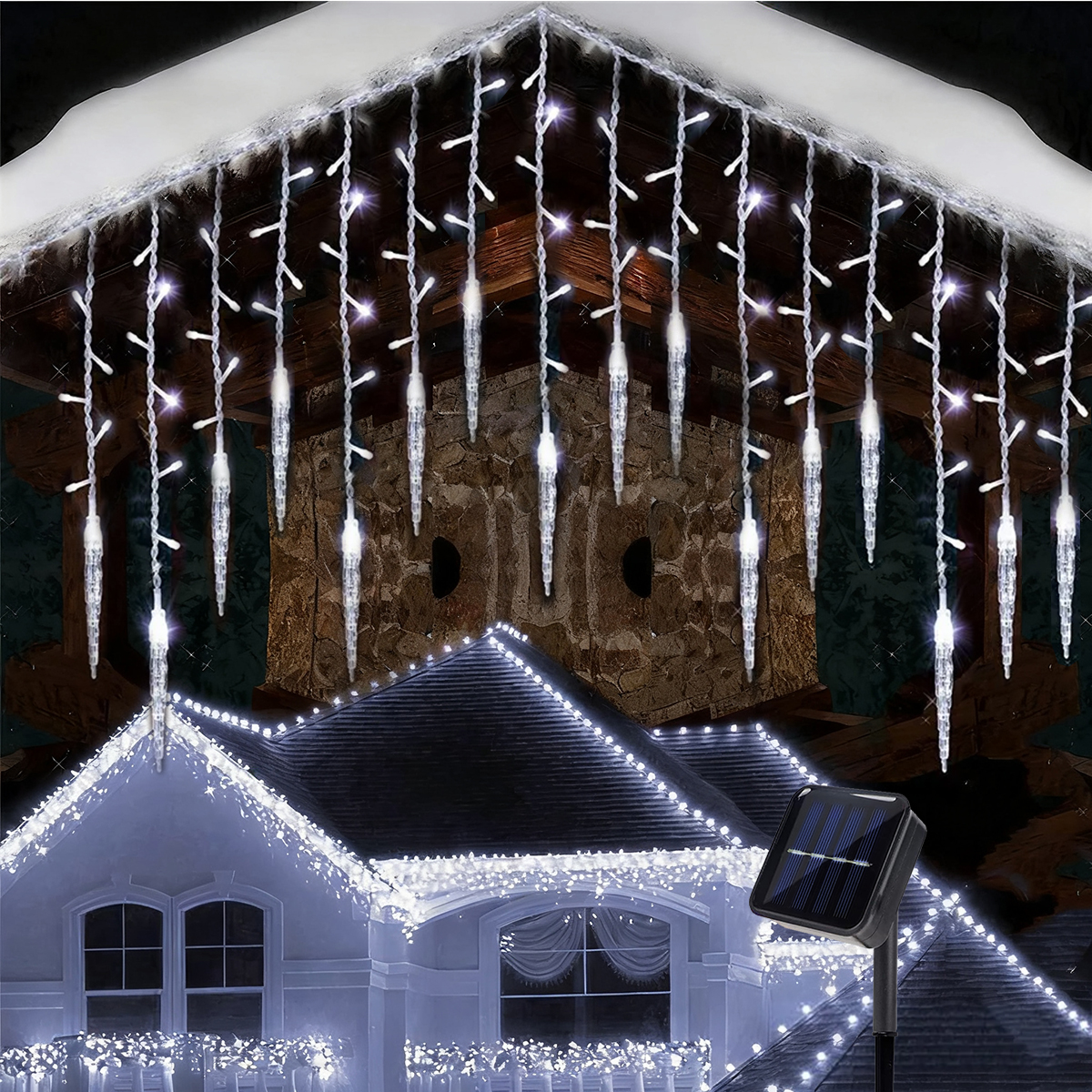 Pendant Lighting Christmas Decor - 1pc 96 LED Solar Outdoor Icicle