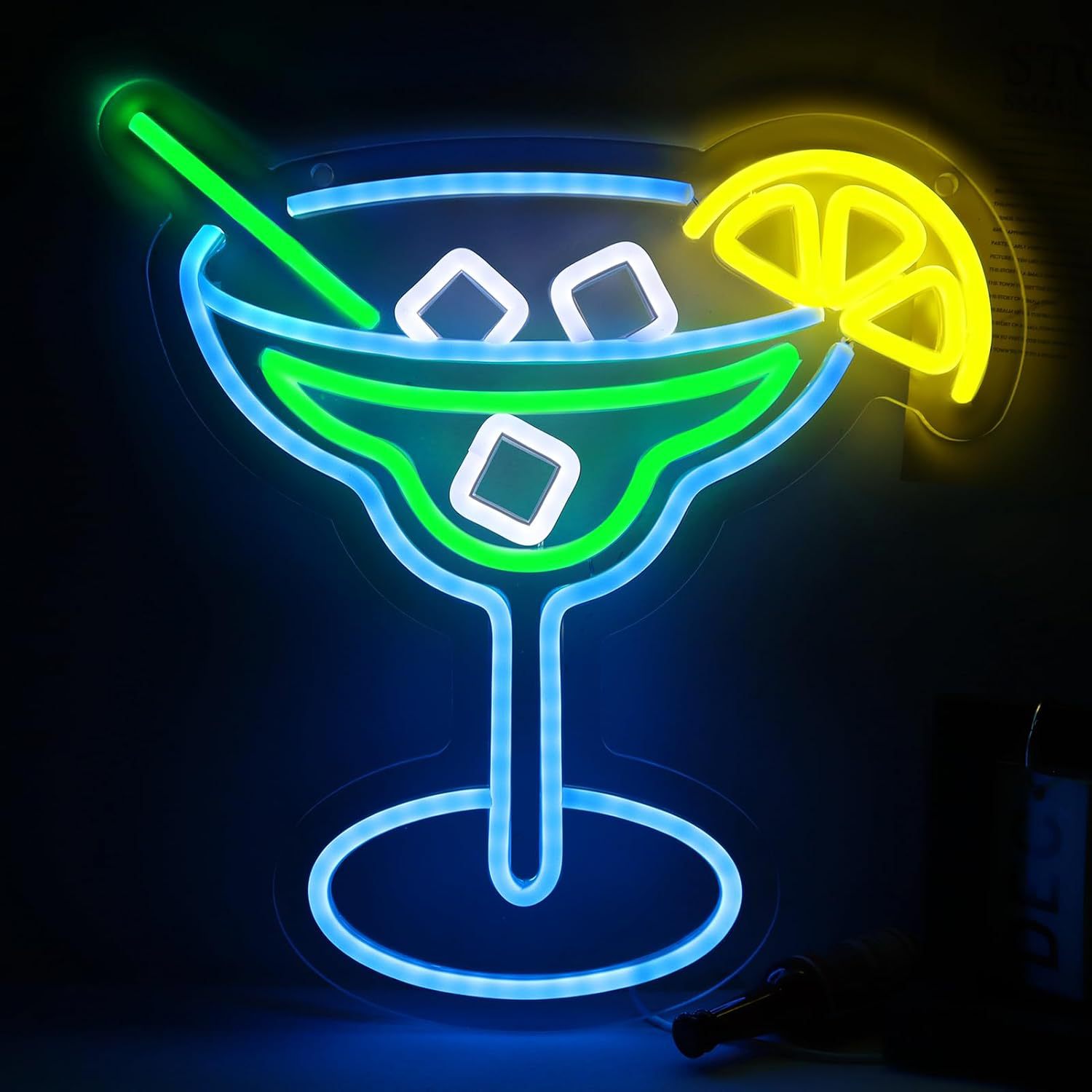 Restaurant Lighting Decoration - Cocktail Neon Sign, Custom Wall Lamp