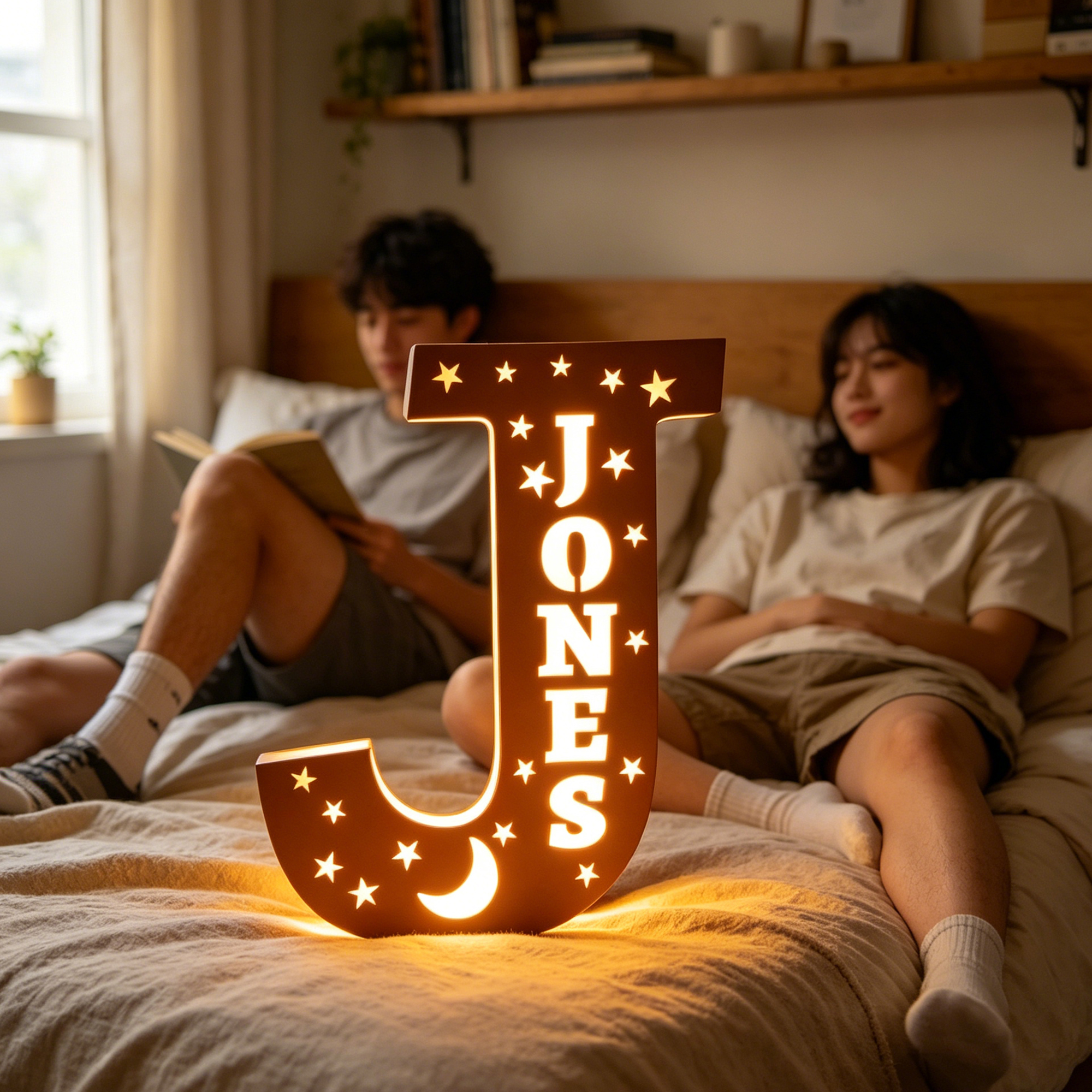 Lighting Decoration For Wedding - 1Pc Custom USB Powered Wooden Alphaet