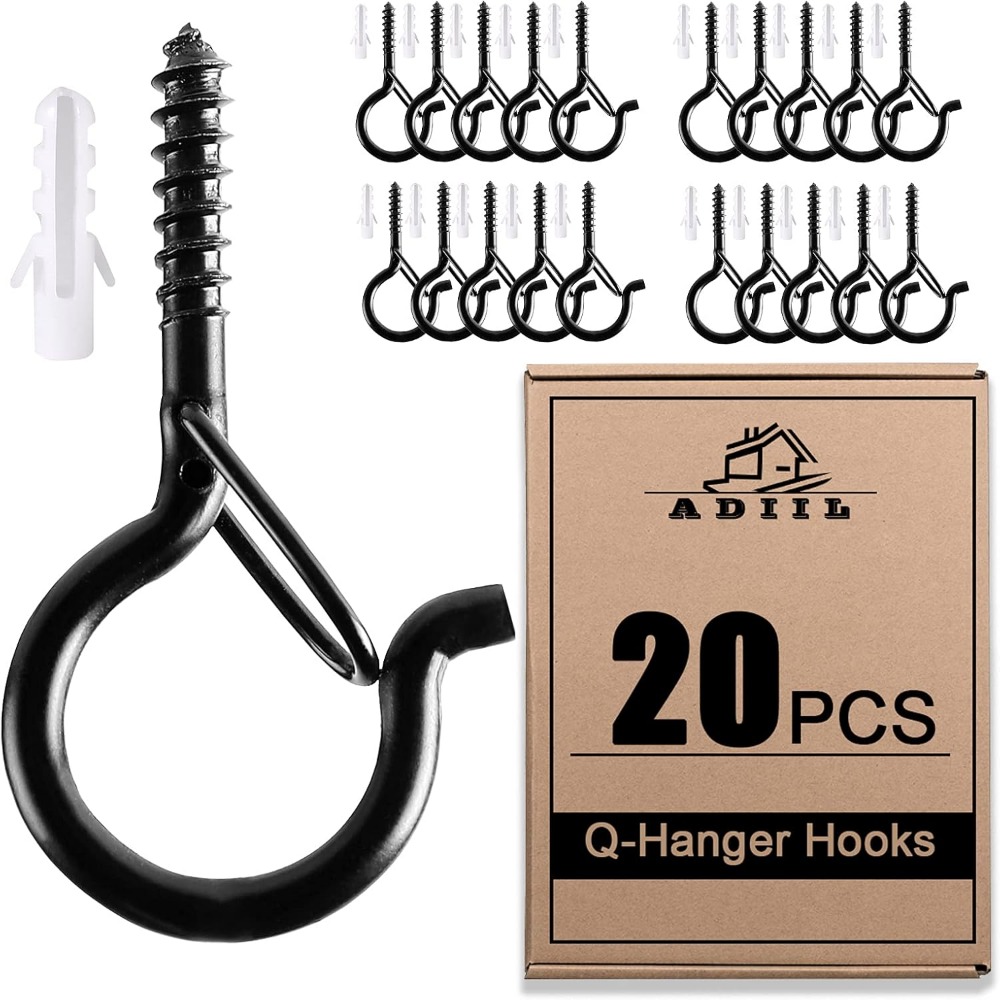 Decor Lighting Pack - 20-Pack Heavy Duty Q Hooks w/