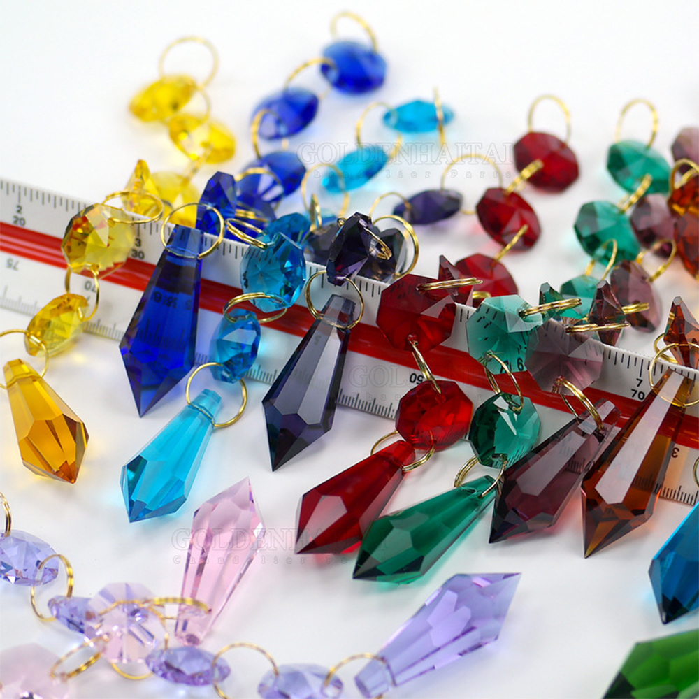 38mm Mix Color Crystal Icicle  - Pendant Lighting Christmas Decor のレビューと価格