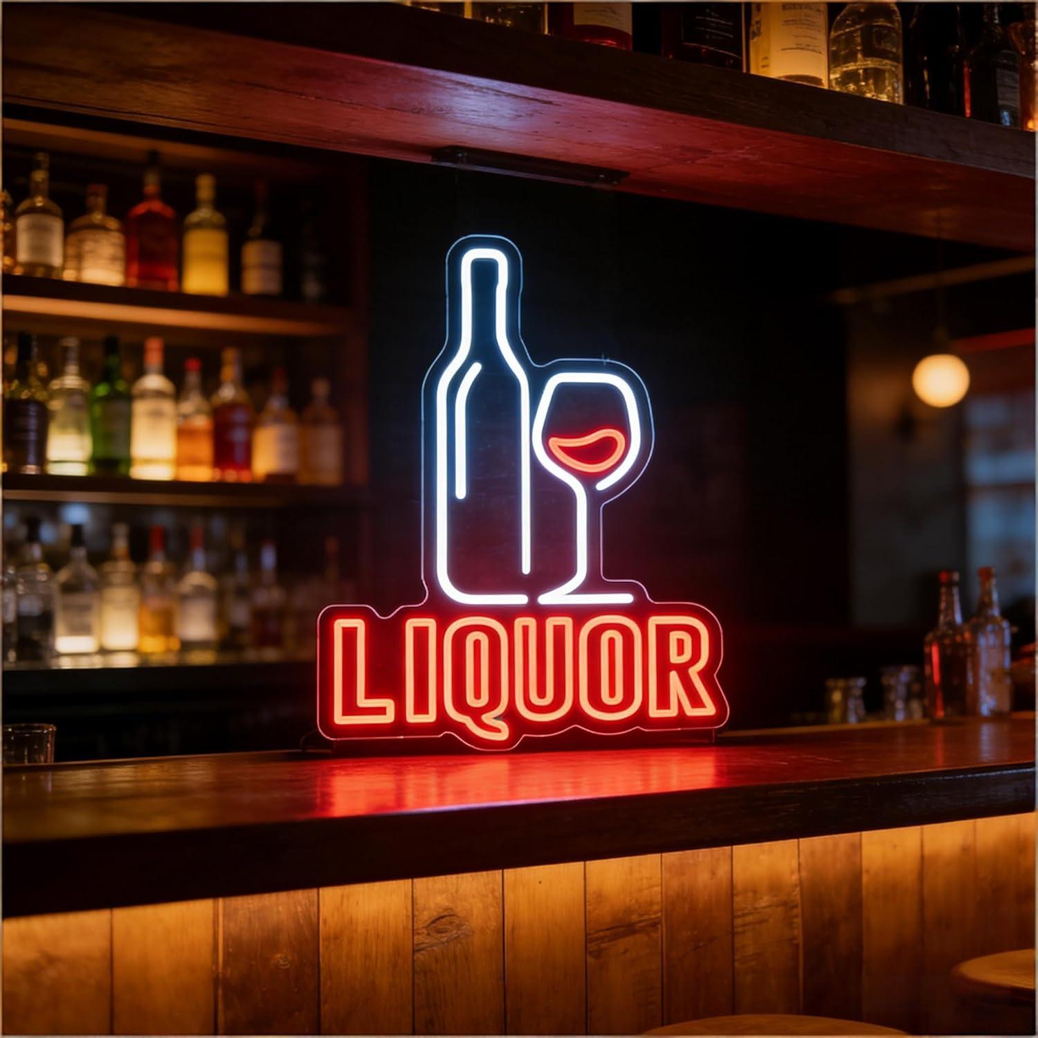 Liquor Neon Sign USB Dimmable  - Restaurant Lighting Decoration のレビューと価格