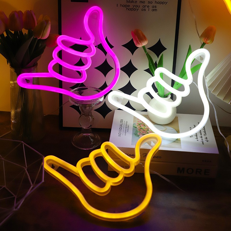 LED Neon Sign Peace Hand Win V - Ok Lighting Decor のレビューと価格