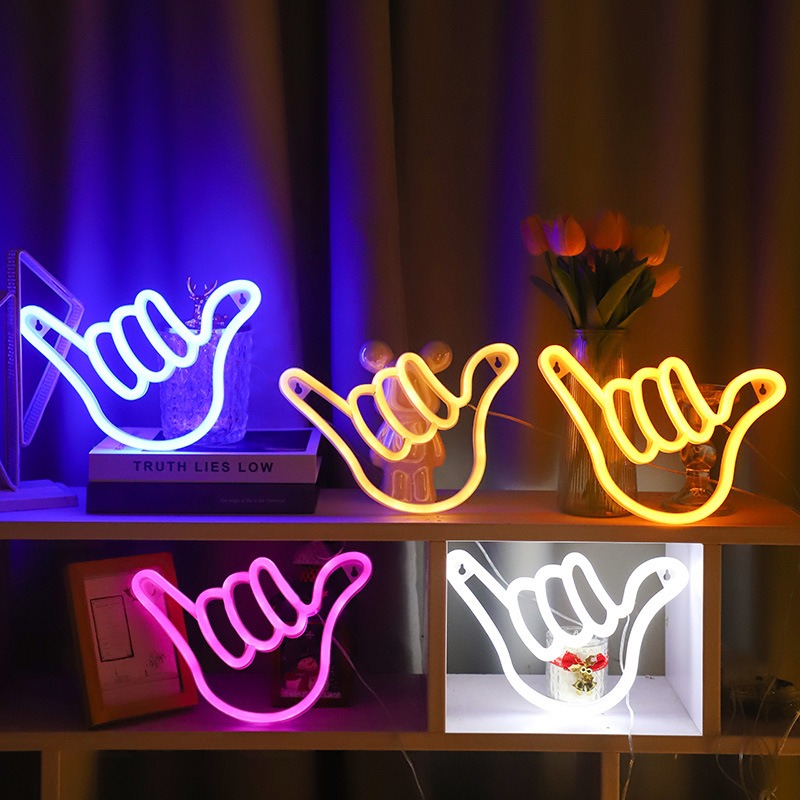 LED Neon Sign Peace Hand Win V - Ok Lighting Decor のレビューと価格