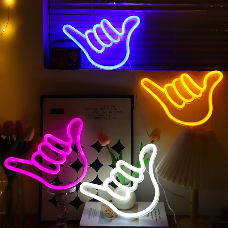 LED Neon Sign Peace Hand Win V - Ok Lighting Decor のレビューと価格