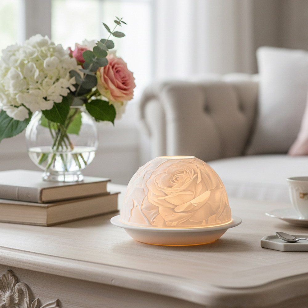 Elegant Rose Porcelain Candle  - Lighting Decor Living Room のレビューと価格