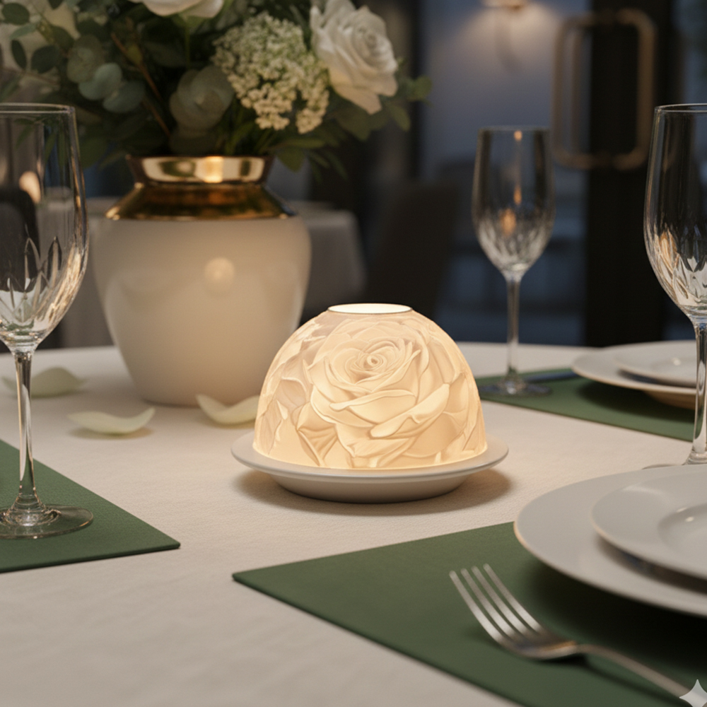 Elegant Rose Porcelain Candle  - Lighting Decor Living Room のレビューと価格