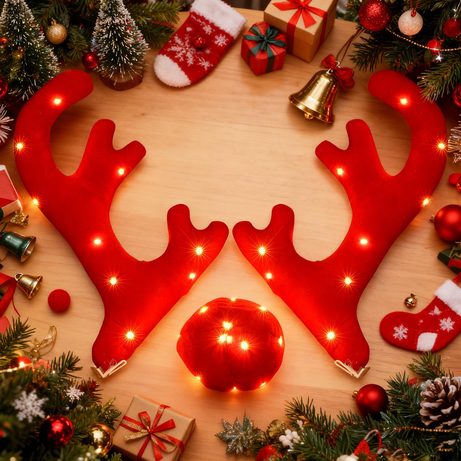 Reindeer Antlers For Cars Cute - Up Lighting Decor のレビューと価格