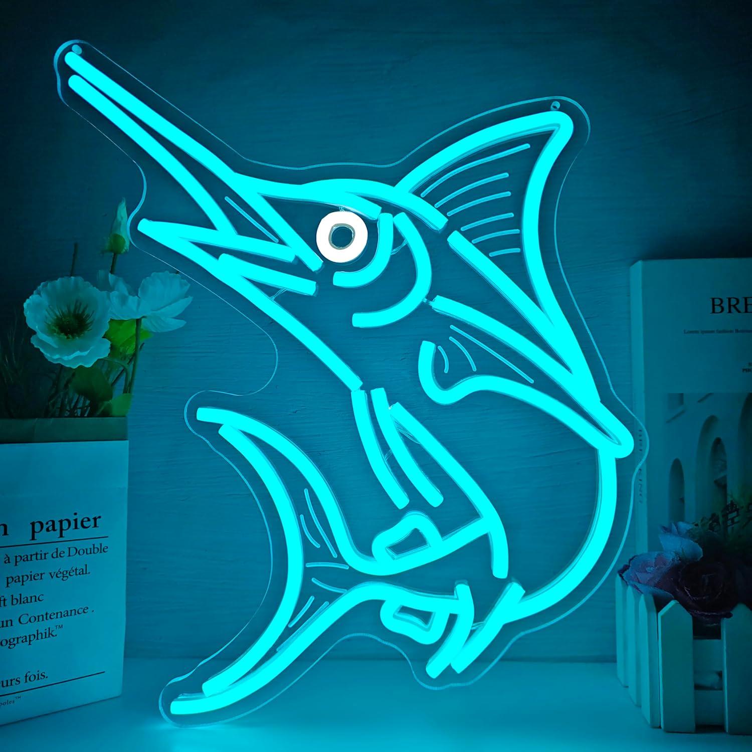 Marlin Fish Neon Sign Deep Sea - Restaurant Lighting Decoration のレビューと価格