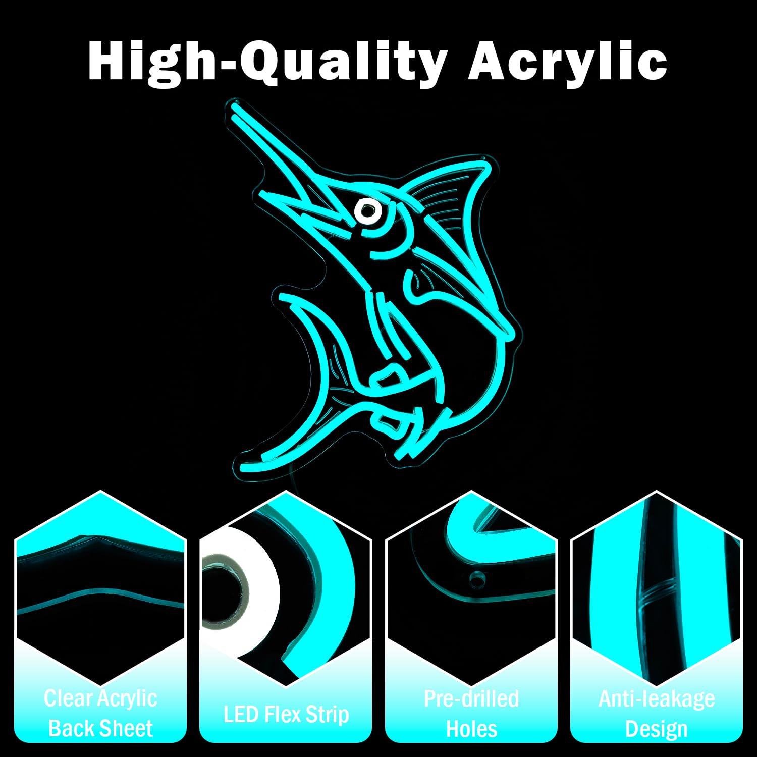 Marlin Fish Neon Sign Deep Sea - Restaurant Lighting Decoration のレビューと価格