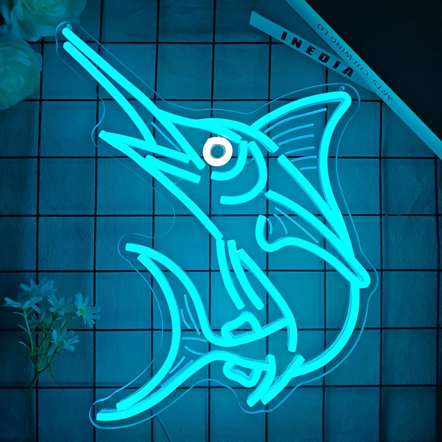 Marlin Fish Neon Sign Deep Sea - Restaurant Lighting Decoration のレビューと価格
