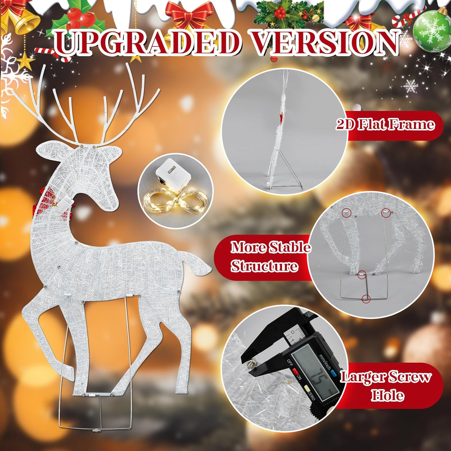 2D Lighted Reindeer Christmas  - Up Lighting Decor のレビューと価格