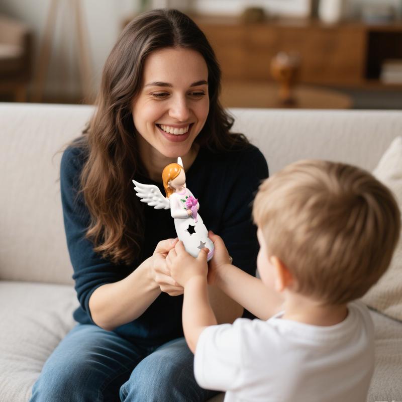 Candlestick Lamp Angel Statue  - Lighting Decor Living Room のレビューと価格