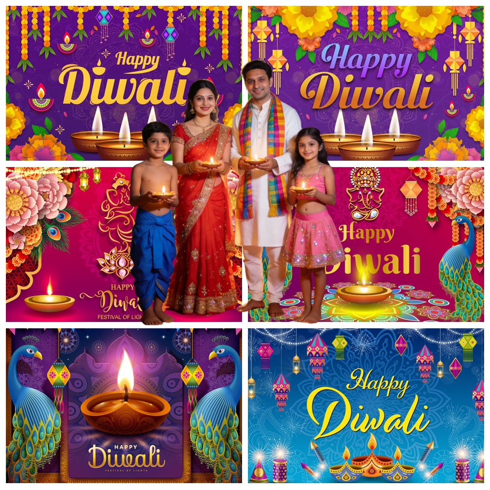 Happy Diwali Backdrop India Fe - Decor Lighting India のレビューと価格