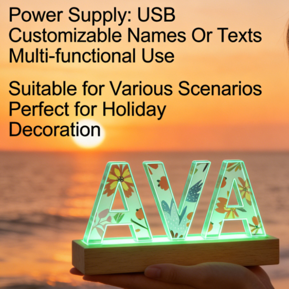 1pc Custom Name Acrylic LED Na - Lighting Decoration For Wedding のレビューと価格