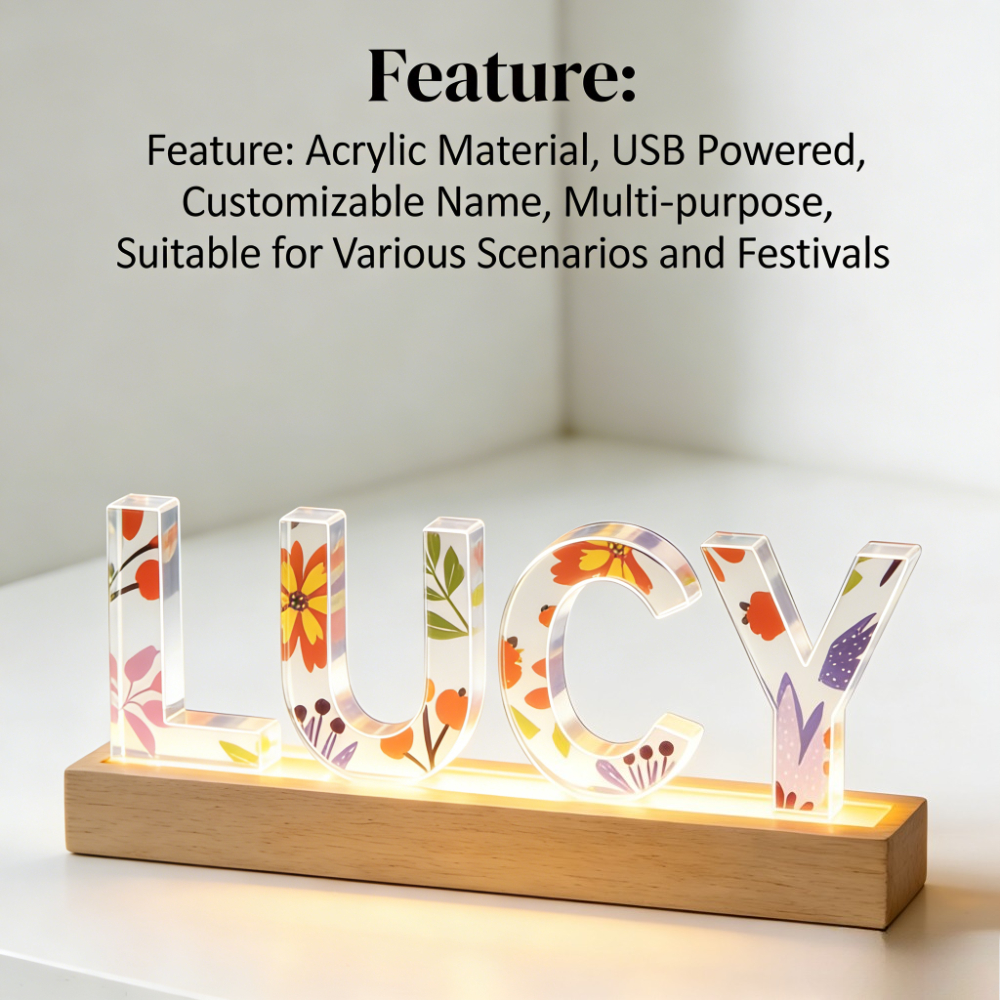 1pc Custom Name Acrylic LED Na - Lighting Decoration For Wedding のレビューと価格