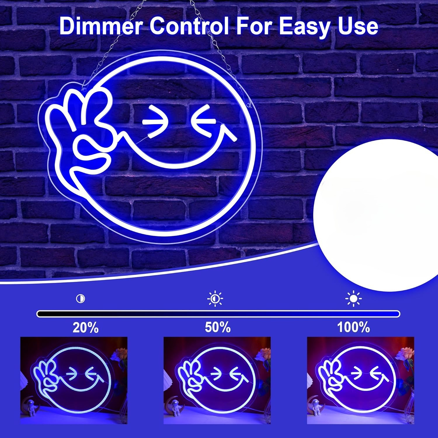 Emoji Smile OK  Neon Sign USB  - Ok Lighting Decor のレビューと価格