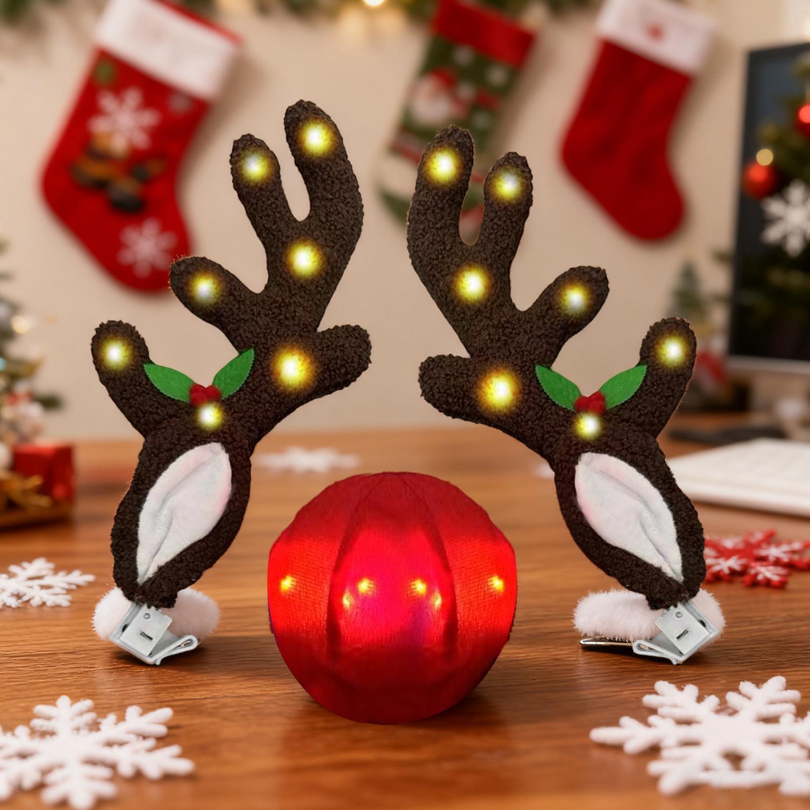 Car Reindeer Antlers Light Up  - Up Lighting Decor のレビューと価格