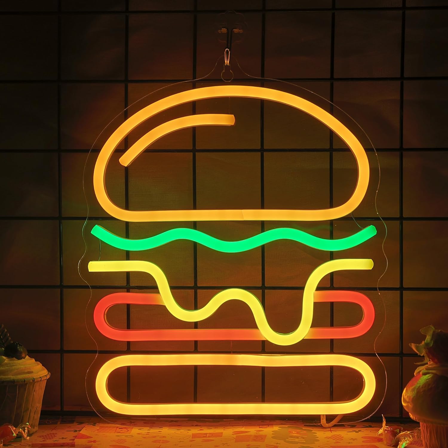 Burger Neon Sign with Layered  - Lighting Decoration Ideas For Home のレビューと価格