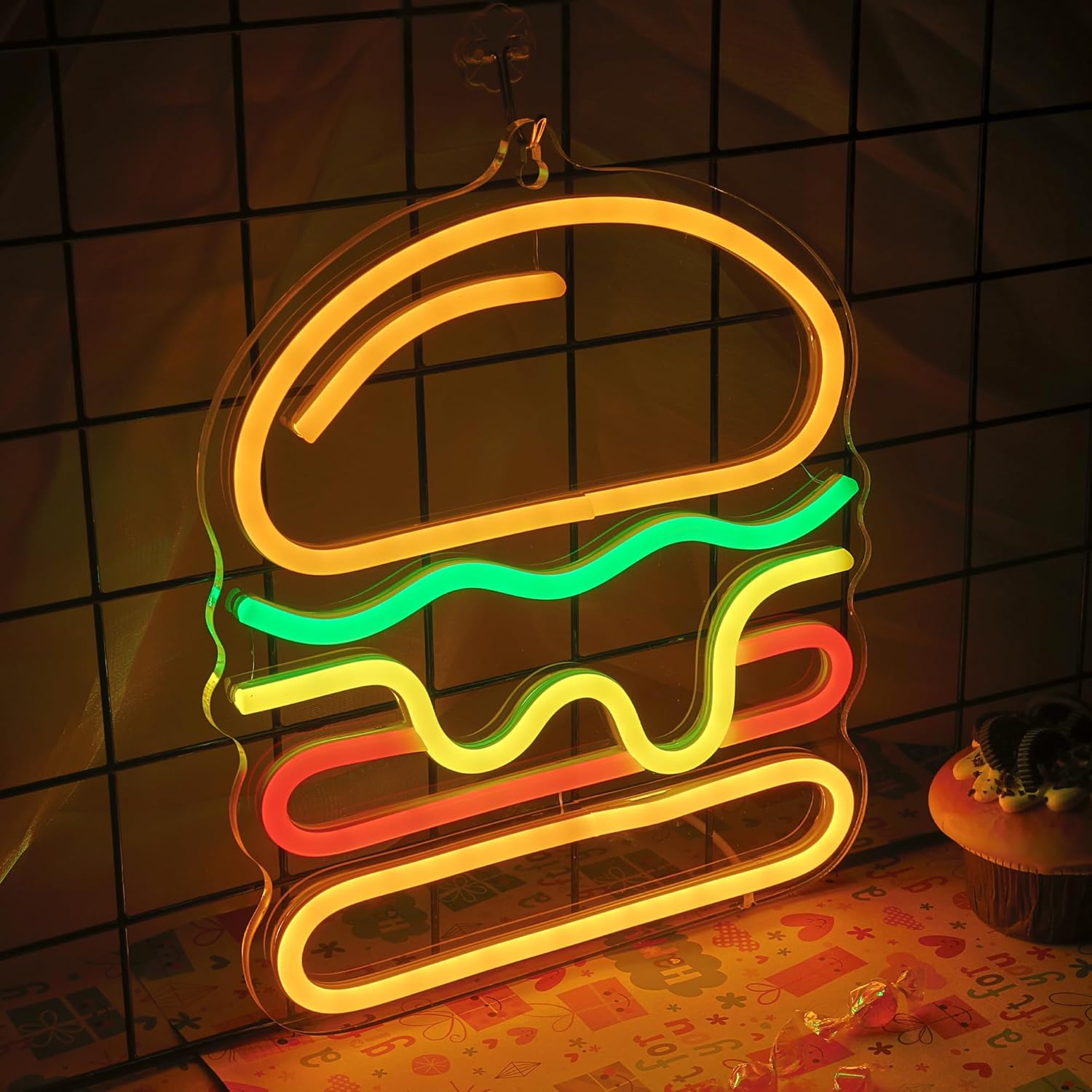 Burger Neon Sign with Layered  - Lighting Decoration Ideas For Home のレビューと価格