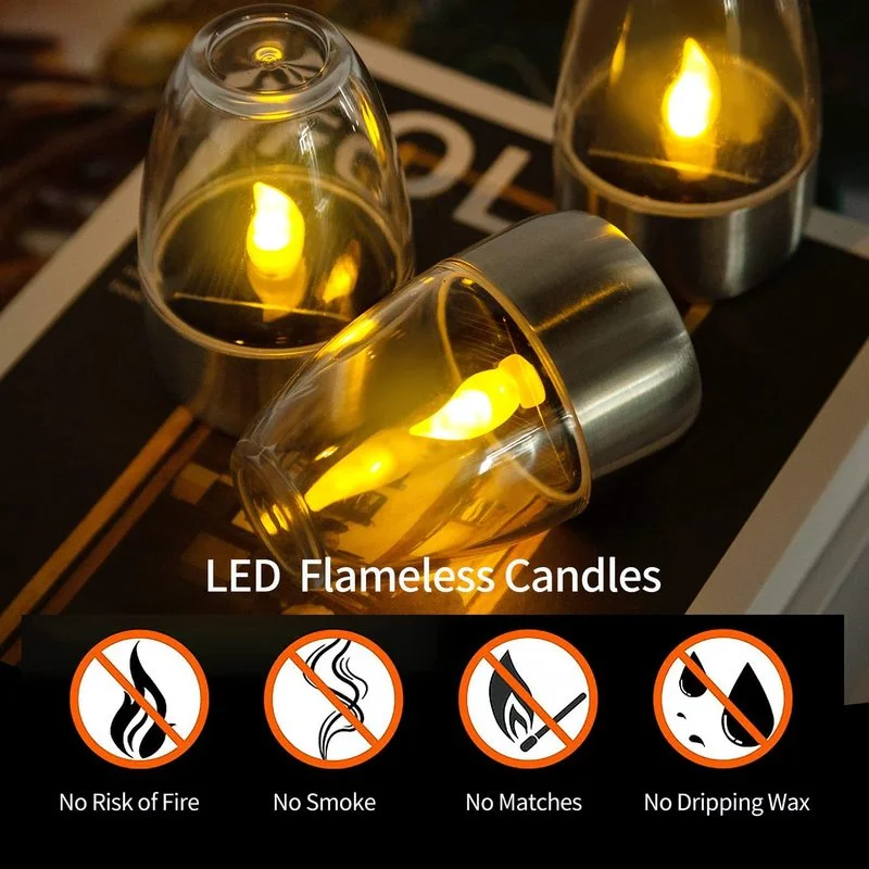 LED Solar Candles Light Flamel - Lighting Decor Living Room のレビューと価格