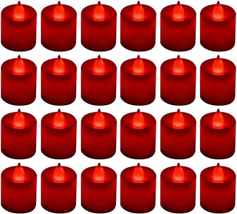 24 Pack Flickering Red LED Tea - Decor Lighting Pack のレビューと価格