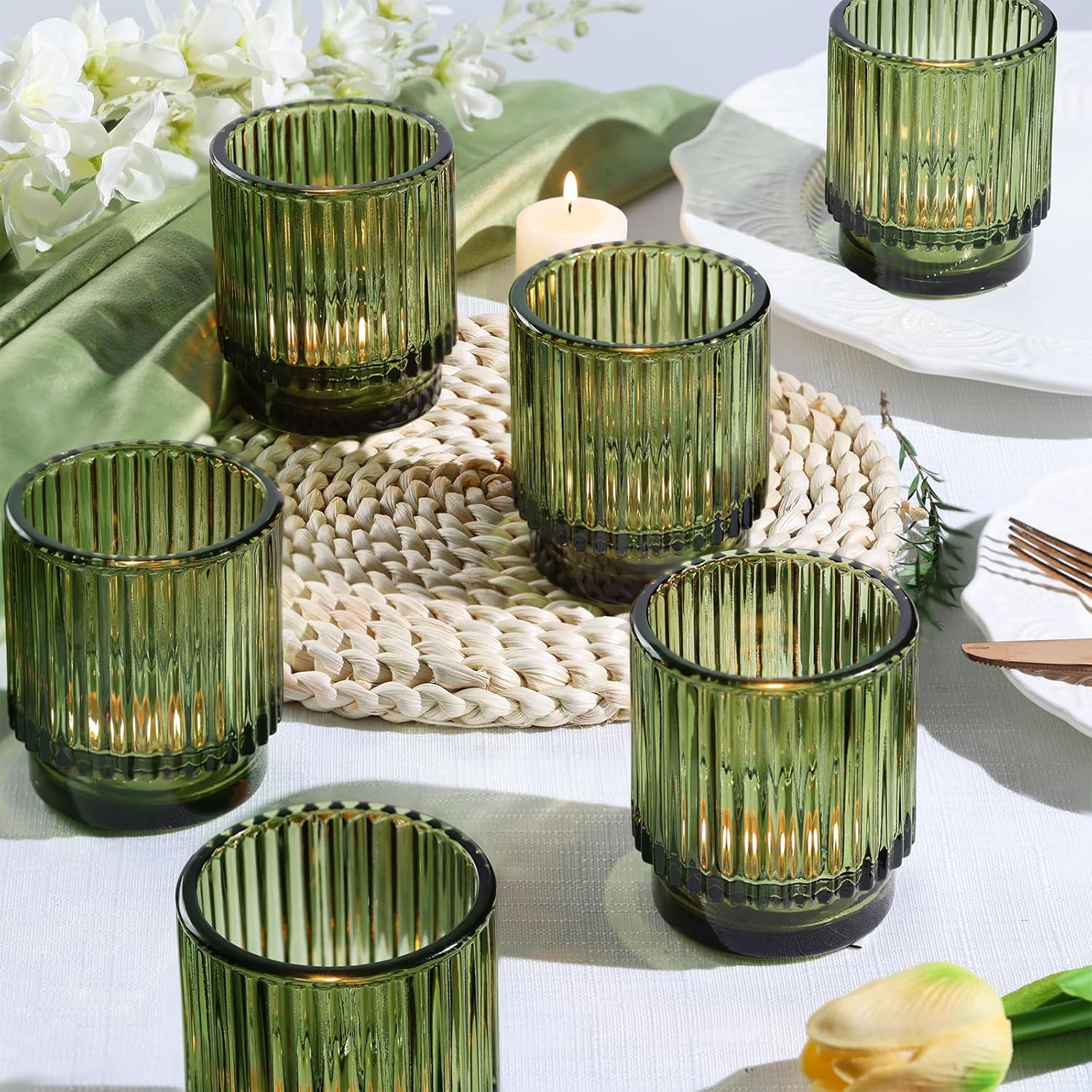 8pcs Green Votive Candle Holde - Lighting Decoration For Wedding のレビューと価格