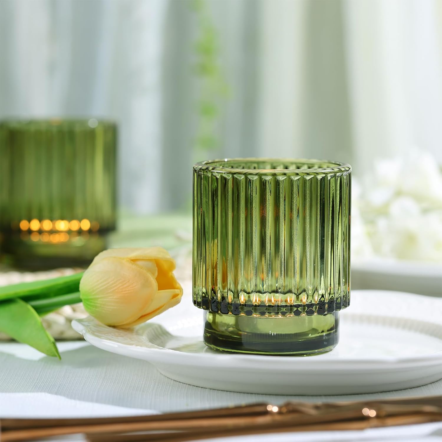 8pcs Green Votive Candle Holde - Lighting Decoration For Wedding のレビューと価格