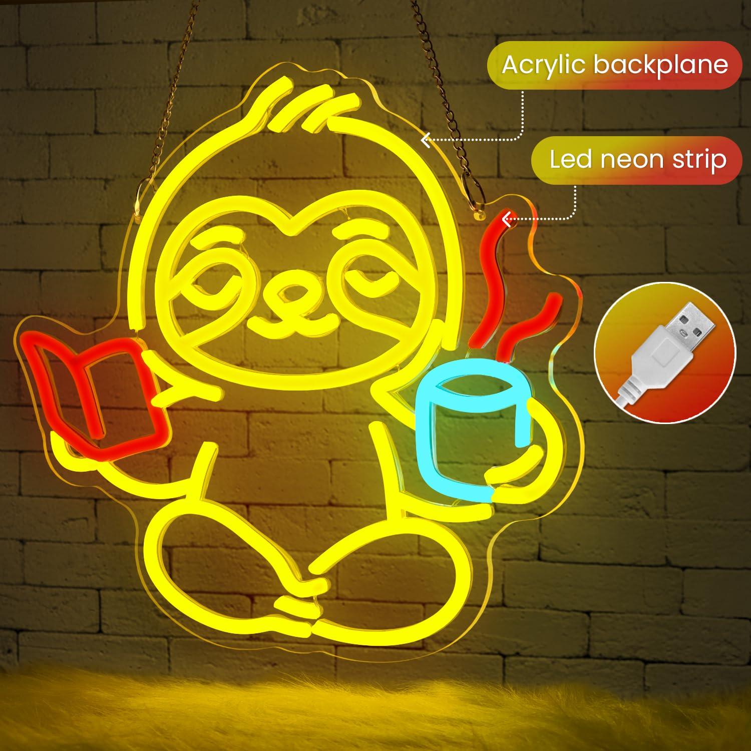 Sloth Neon Sign USB Dimmable L - Lighting Decor Living Room のレビューと価格