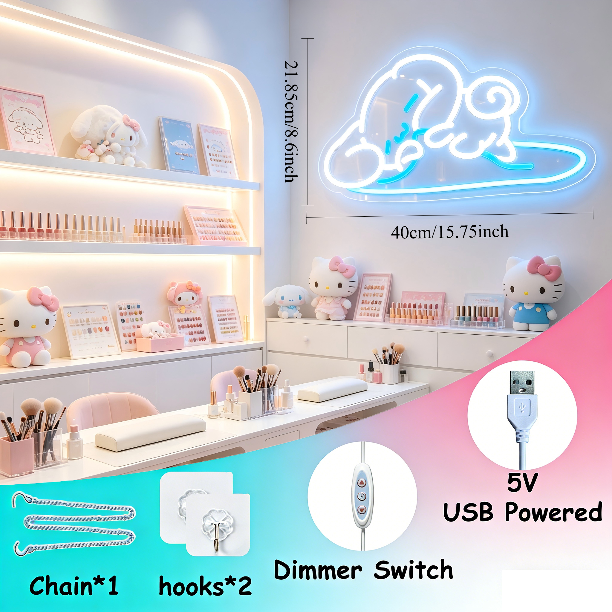 Sleeping Cinnamoroll Neon Sign - Lighting Room Decor Items のレビューと価格