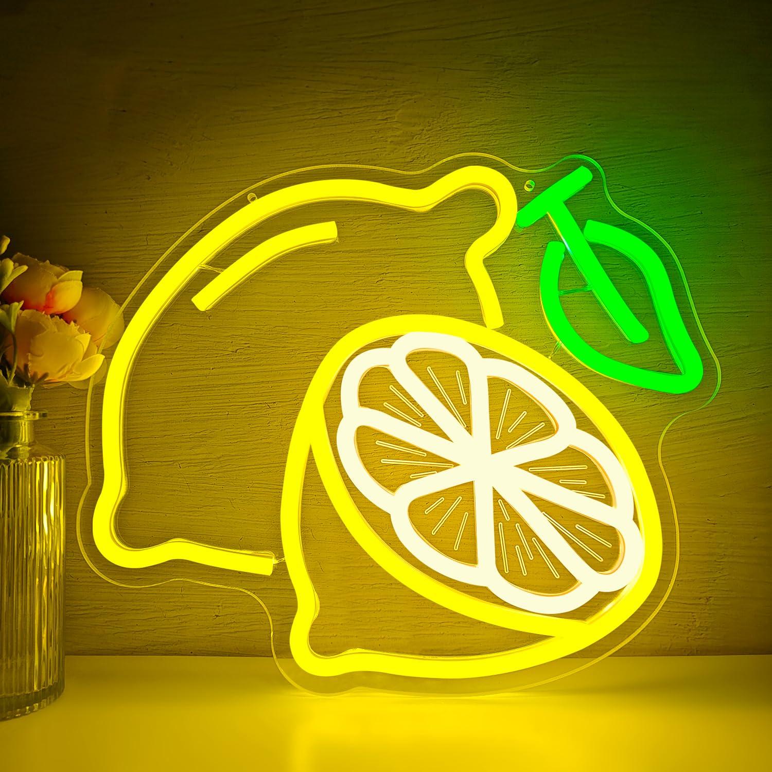 Lemon Neon Sign Dimmable LED L - Up Lighting Decor のレビューと価格