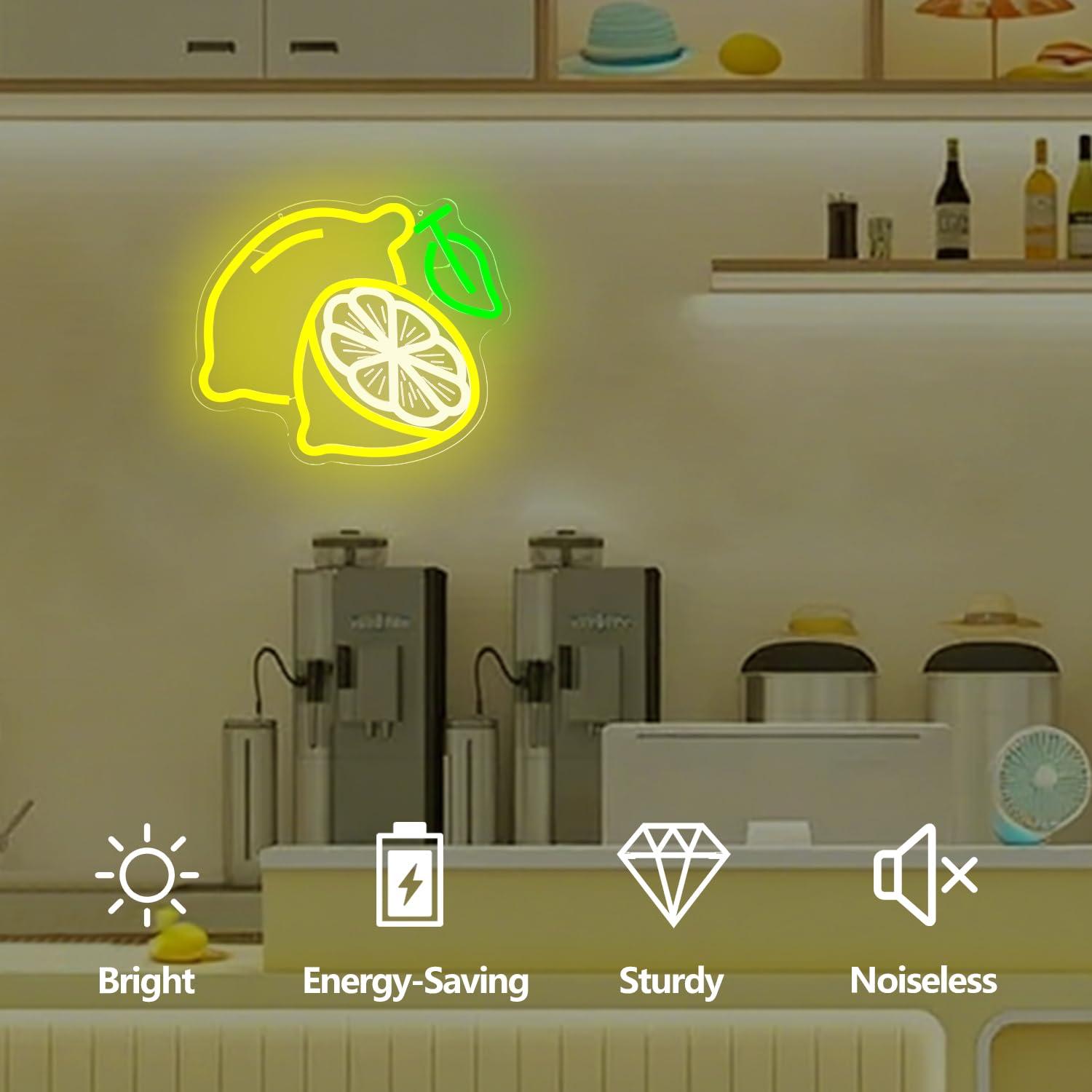 Lemon Neon Sign Dimmable LED L - Up Lighting Decor のレビューと価格