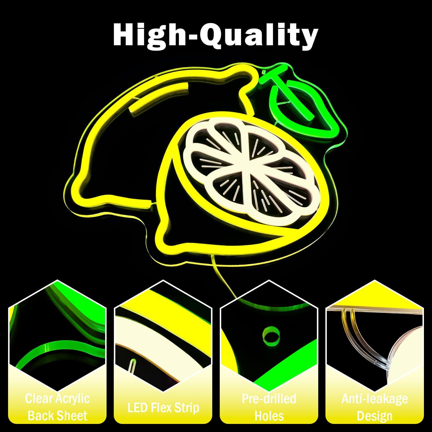 Lemon Neon Sign Dimmable LED L - Up Lighting Decor のレビューと価格