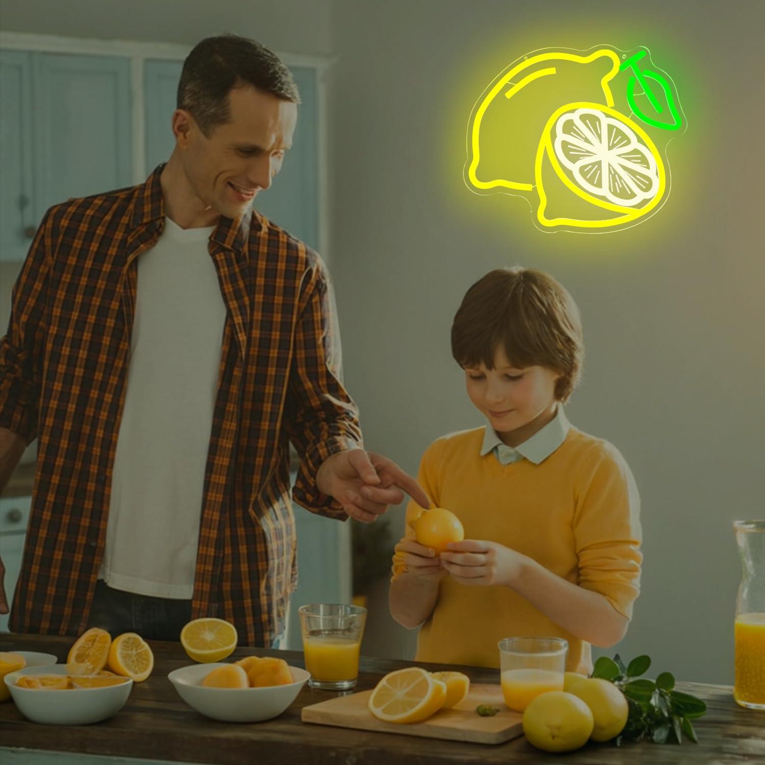 Lemon Neon Sign Dimmable LED L - Up Lighting Decor のレビューと価格
