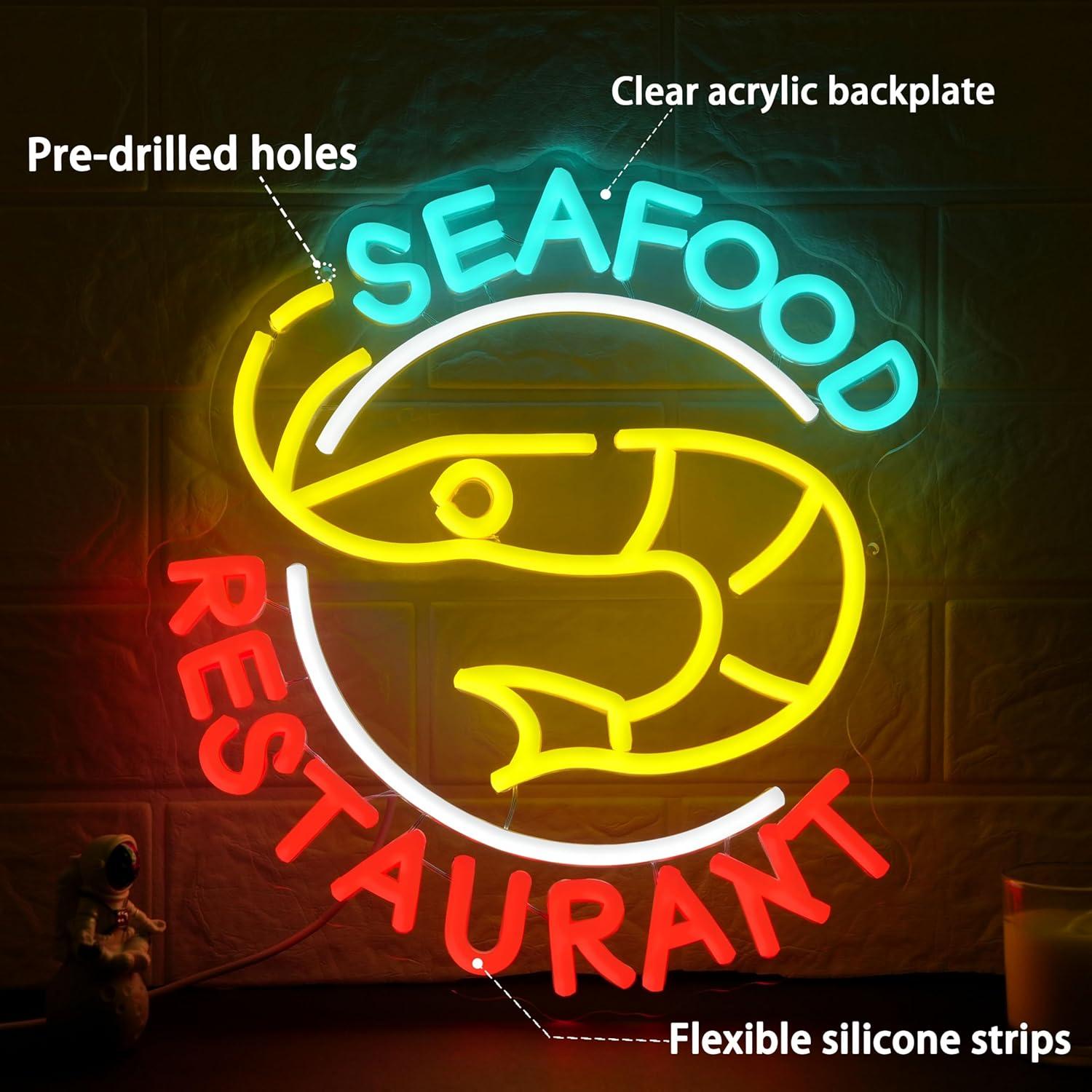Seafood Restaurant Neon Sign D - Restaurant Lighting Decoration のレビューと価格