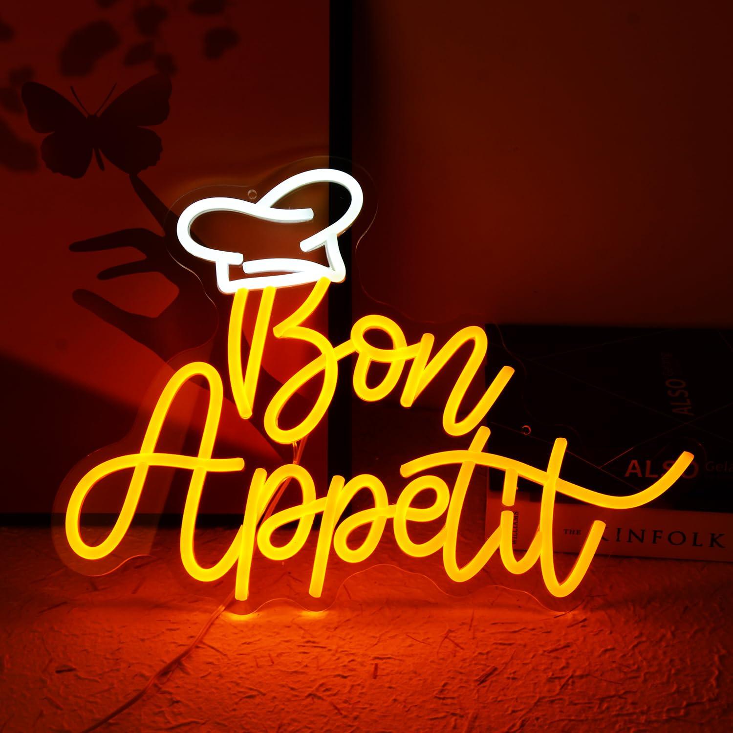 Bon Appetit Chef Hat Neon Sign - Restaurant Lighting Decoration のレビューと価格
