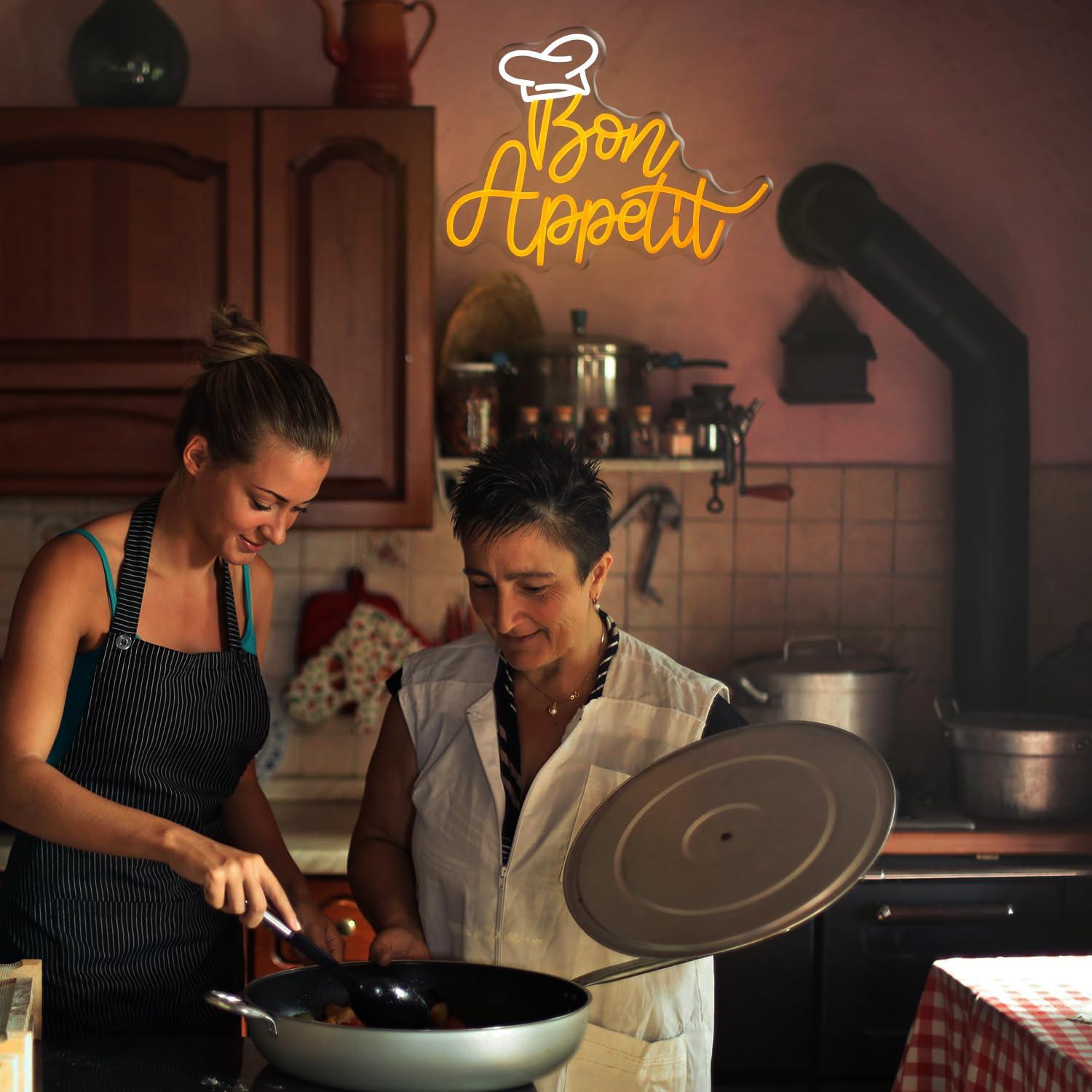 Bon Appetit Chef Hat Neon Sign - Restaurant Lighting Decoration のレビューと価格