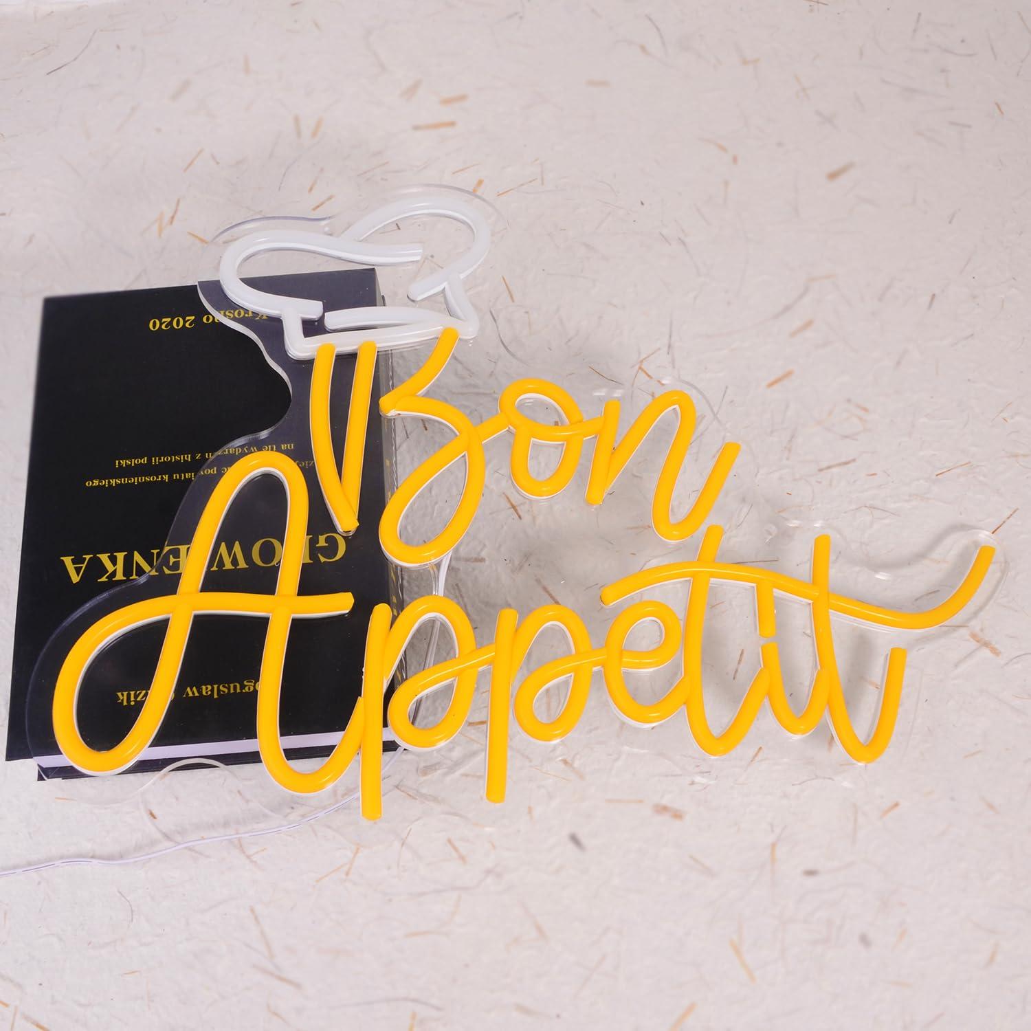 Bon Appetit Chef Hat Neon Sign - Restaurant Lighting Decoration のレビューと価格