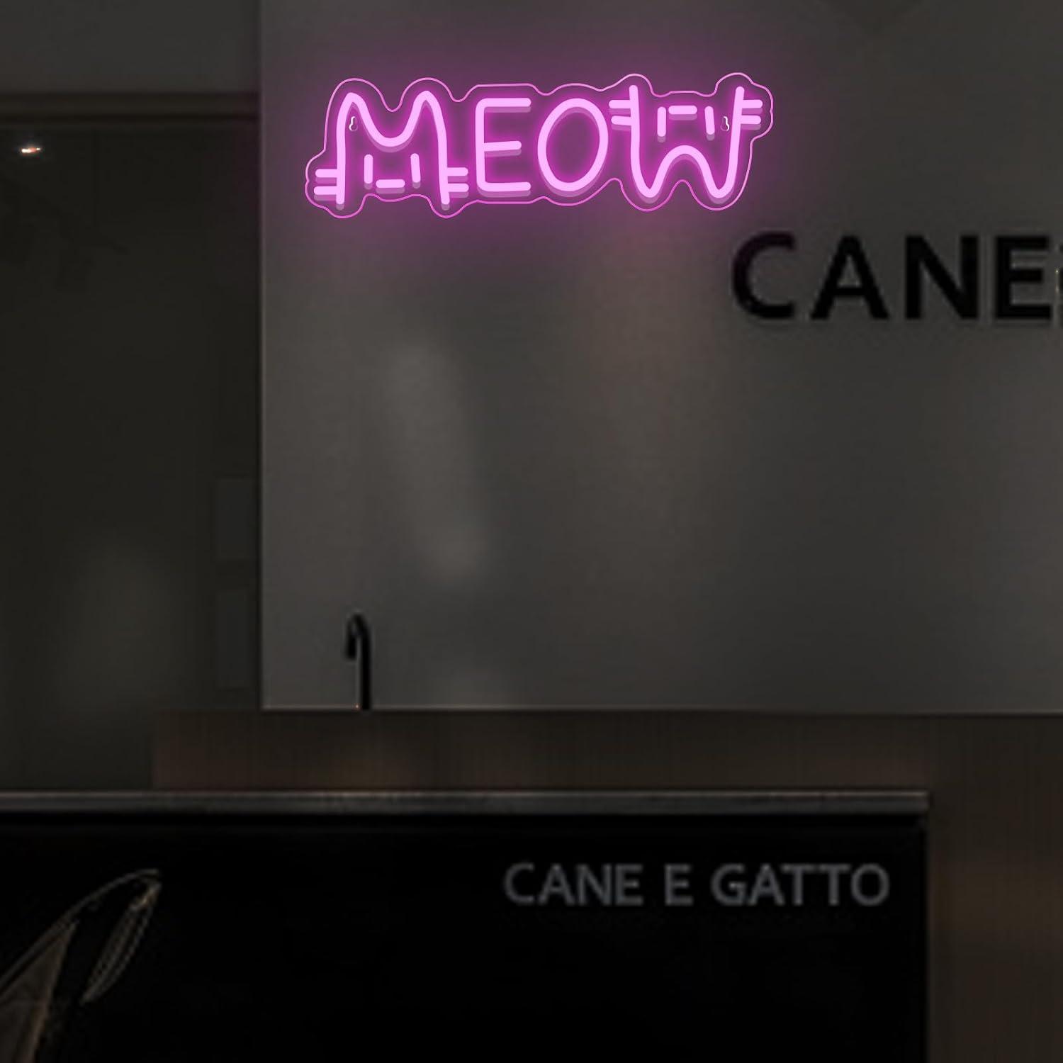 Meow Neon Sign Cat USB Powered - Restaurant Lighting Decoration のレビューと価格