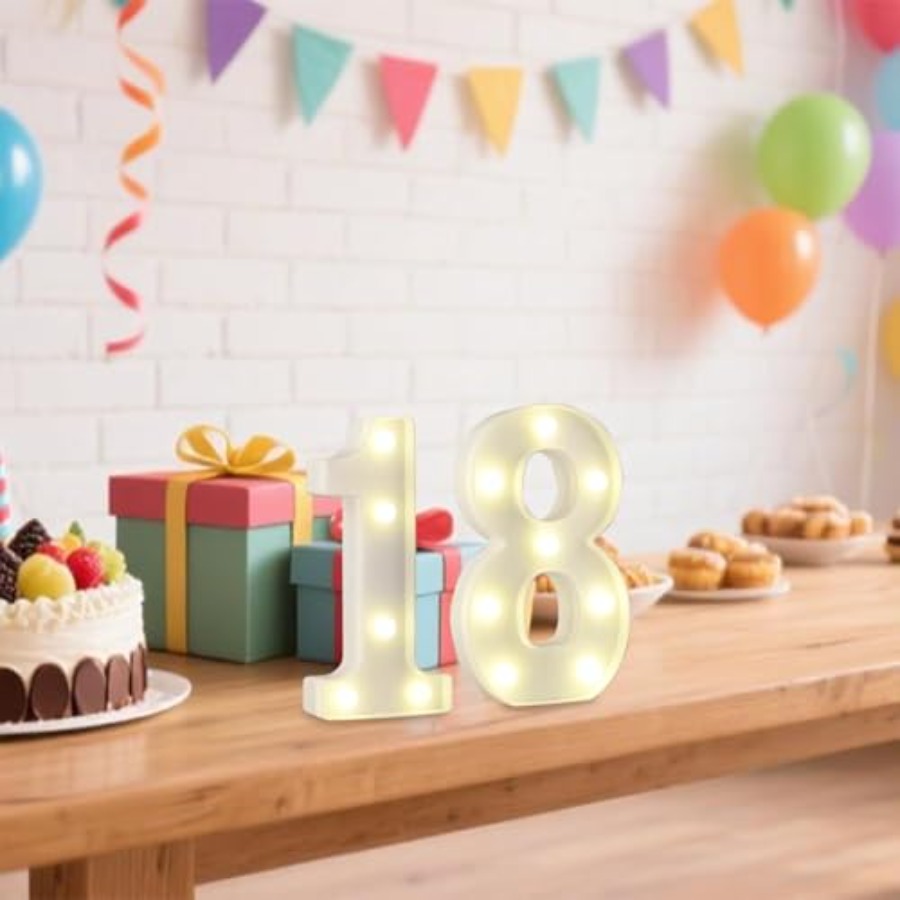 LED 18 Light Up Number, 18th B - Up Lighting Decor のレビューと価格