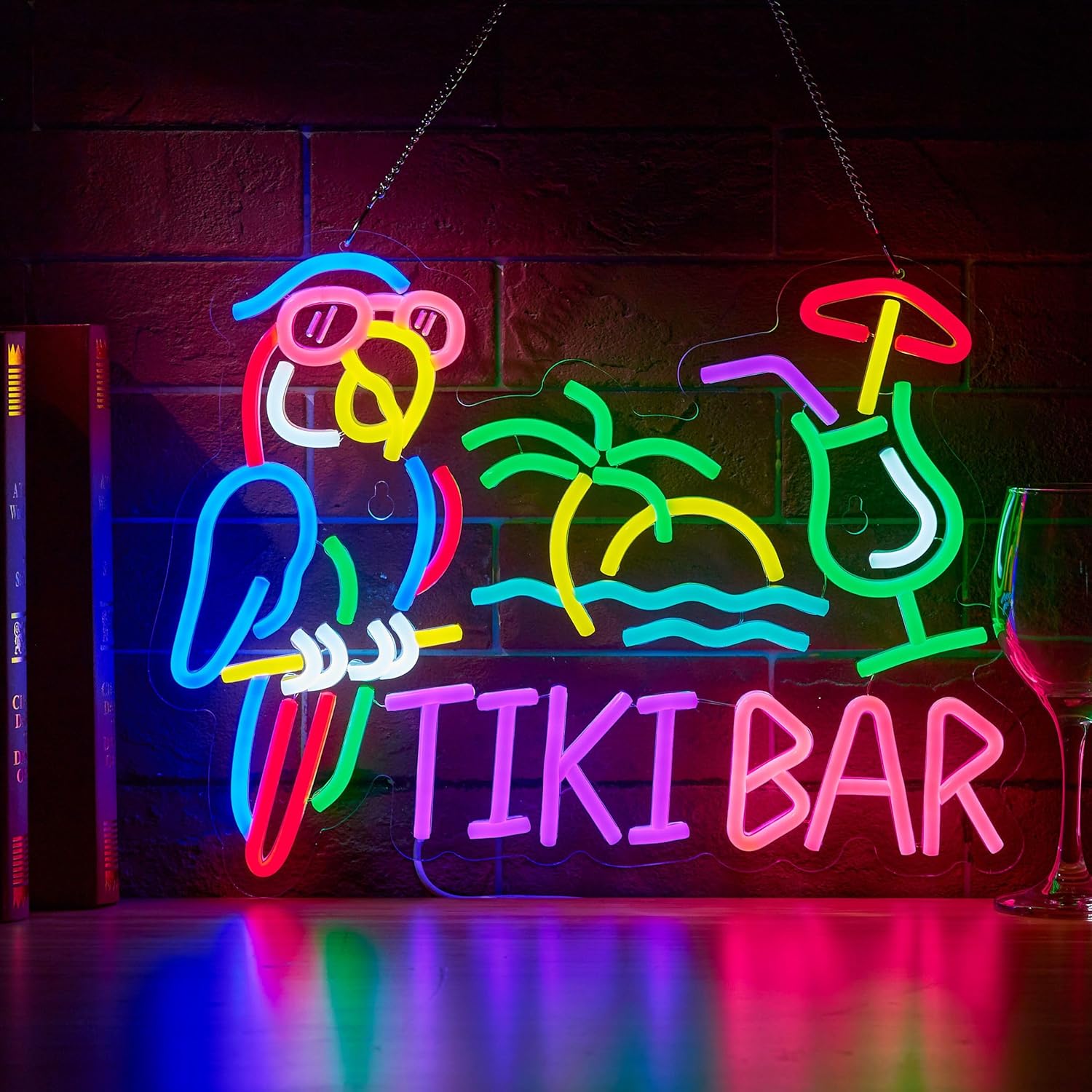 Tiki Bar Parrot Palm Tree Neon - Restaurant Lighting Decoration のレビューと価格
