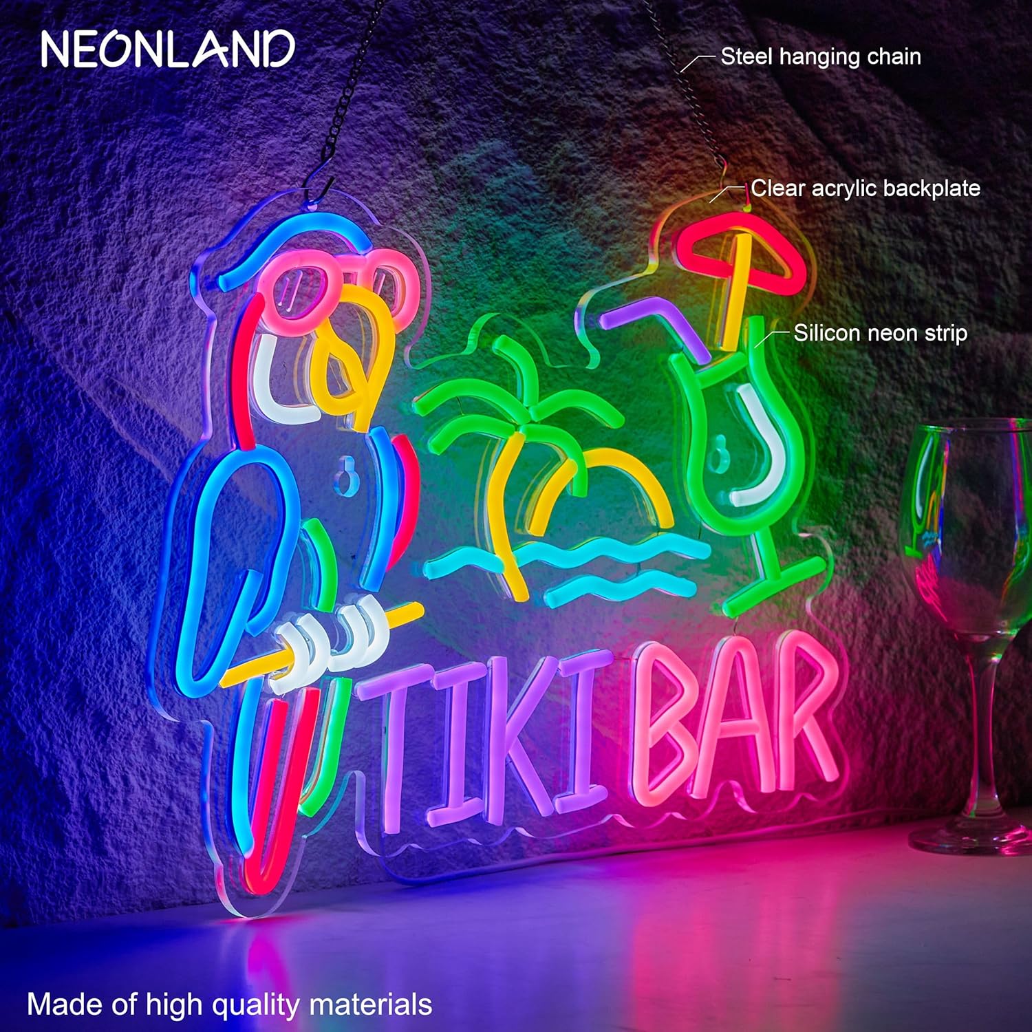 Tiki Bar Parrot Palm Tree Neon - Restaurant Lighting Decoration のレビューと価格