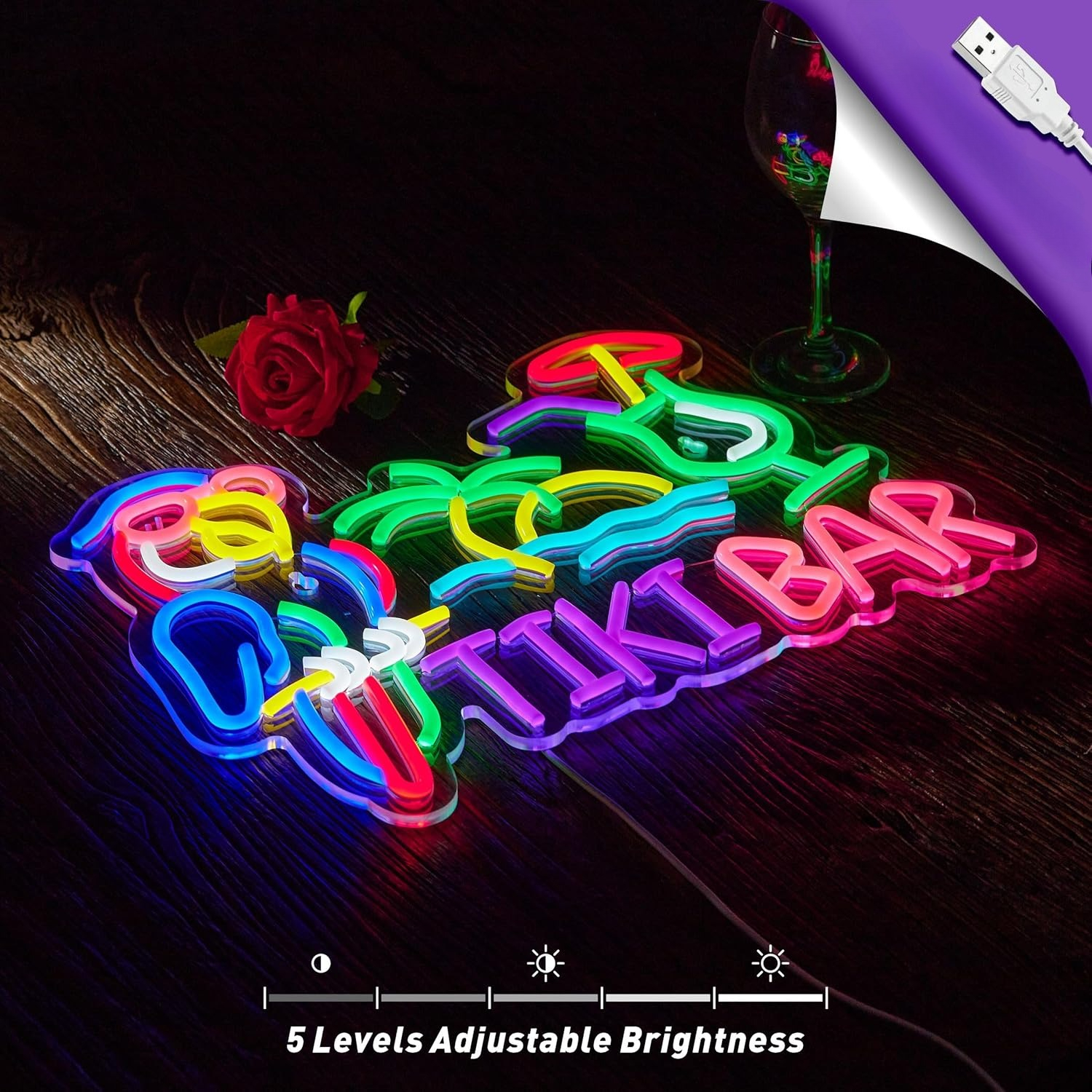 Tiki Bar Parrot Palm Tree Neon - Restaurant Lighting Decoration のレビューと価格