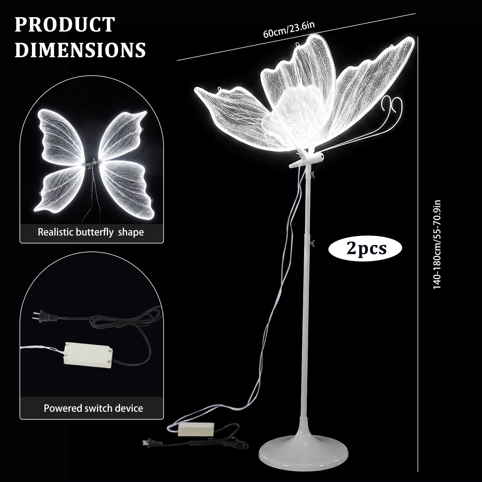 2 Pack Romantic Butterfly Lamp - Decor Lighting Pack のレビューと価格