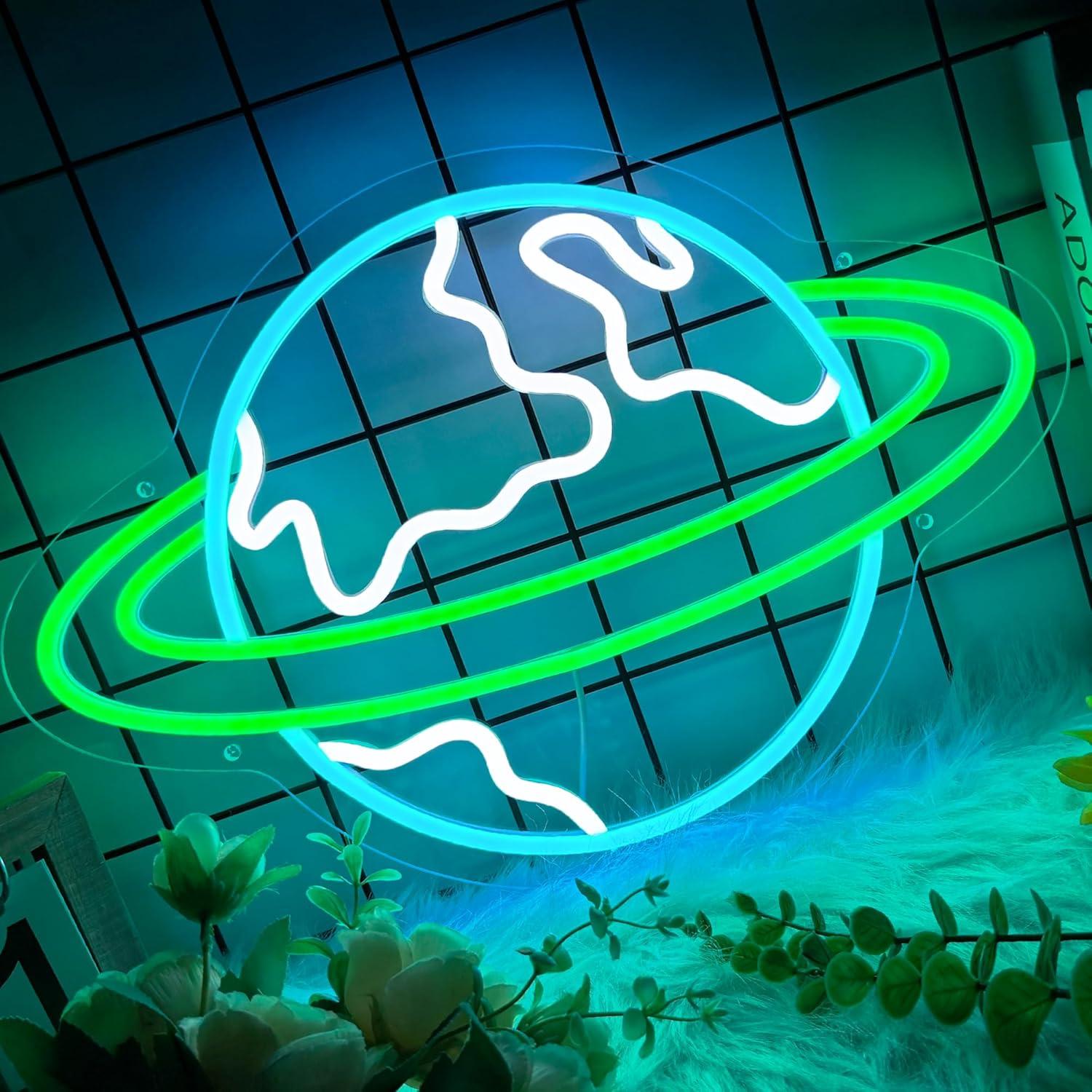 Earth Neon Sign Planet Dimmabl - Lighting Decor Living Room のレビューと価格