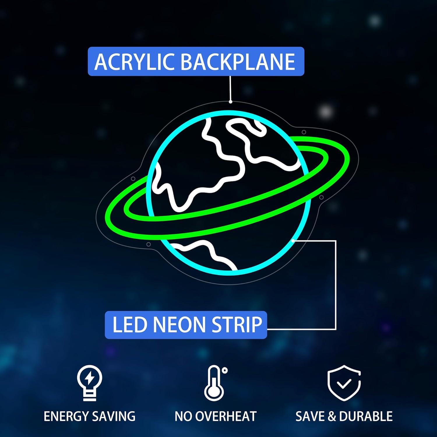 Earth Neon Sign Planet Dimmabl - Lighting Decor Living Room のレビューと価格
