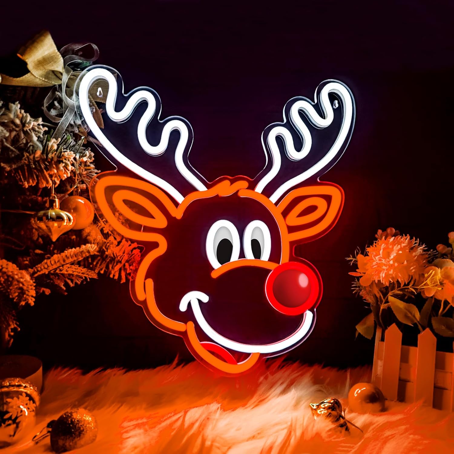 Cute Christmas Reindeer Neon S - Lighting Decoration Ideas For Home のレビューと価格