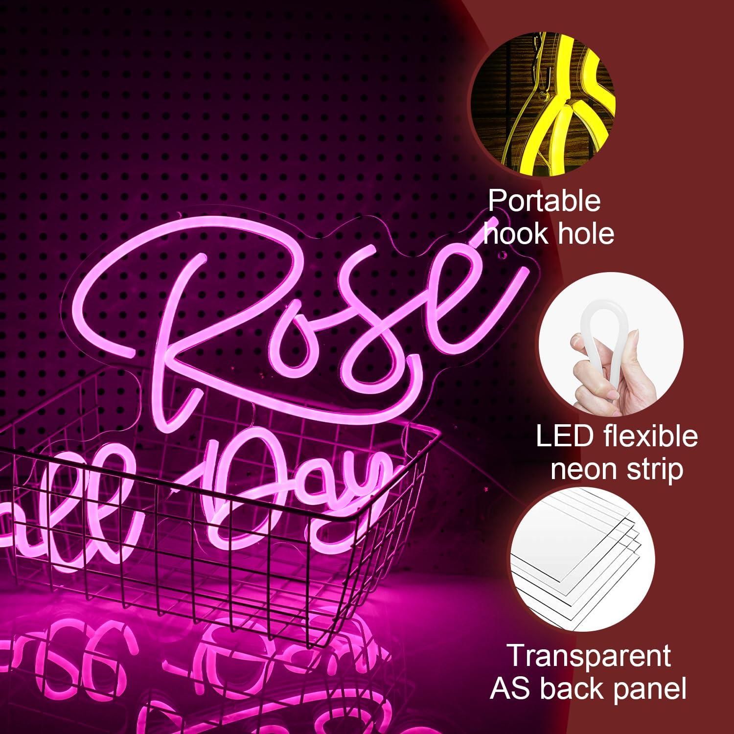 Rose All Day Neon Sign Dimmabl - Lighting Decoration For Wedding のレビューと価格