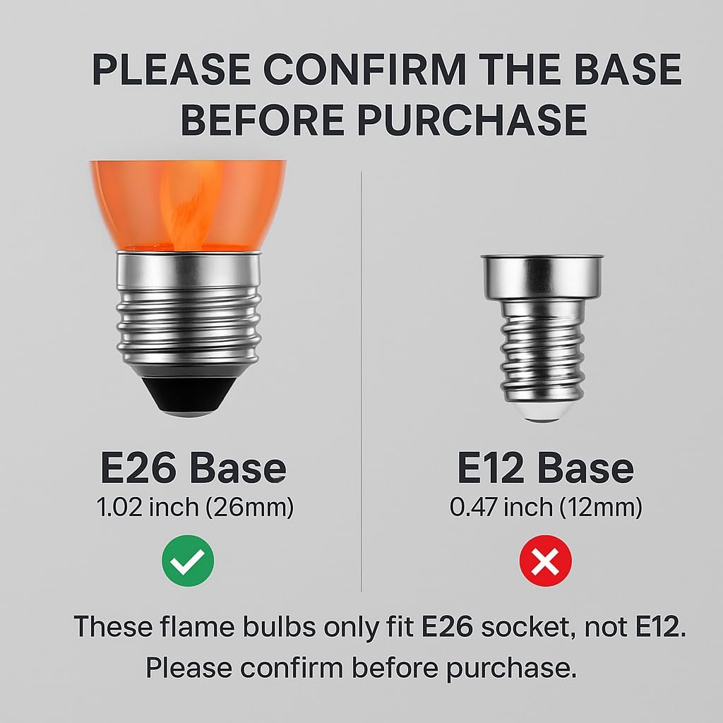 E26 Flame Light Bulbs, Flicker - Decor Lighting Pack のレビューと価格